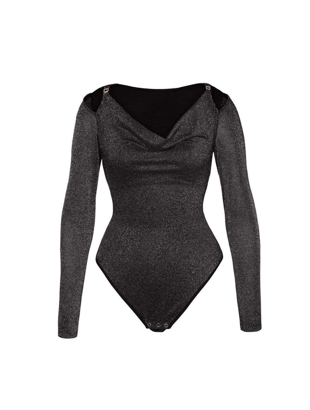 Glitter Long Sleeve Thong Bodysuit